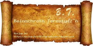 Beinschroth Terestyén névjegykártya